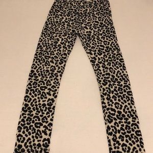 black and cream Cheetah print leggings size 10-12
